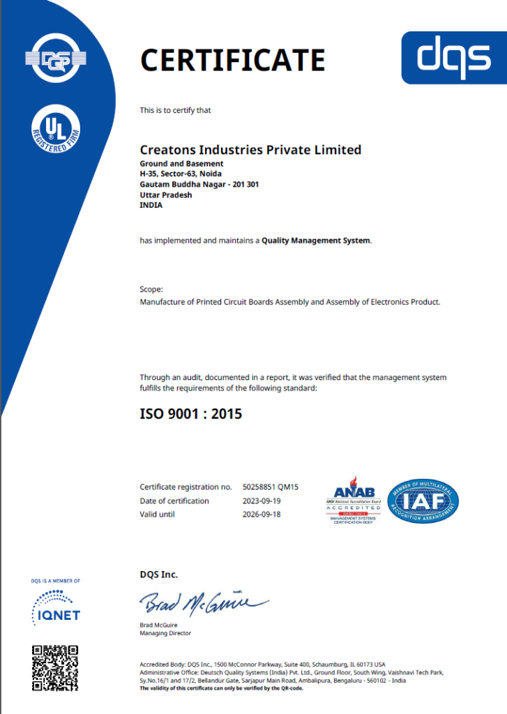 ISO 9001:2015 Certified Creatons